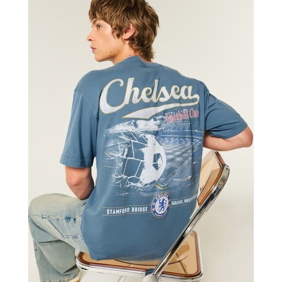 New With Tags Hollister Chelsea Relaxed Graphic Tee - Picture 2 of 3